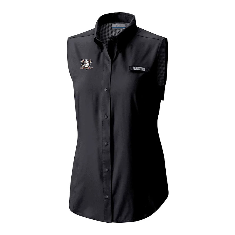 Columbia Anaheim Ducks Tamiami Omni-Shade Sleeveless Button-Up Shirt