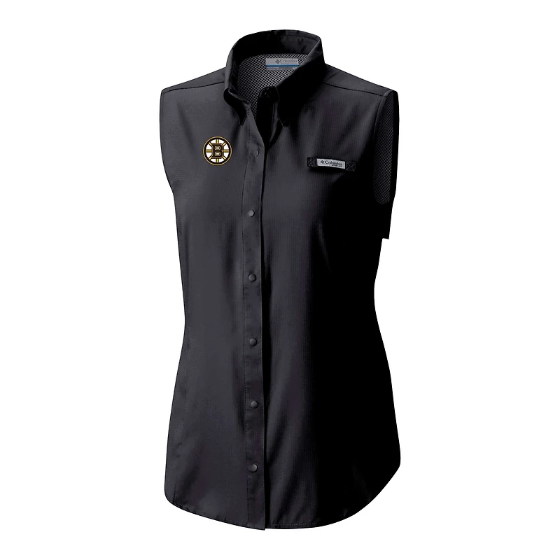 Columbia Boston Bruins Tamiami Omni-Shade Sleeveless Button-Up Shirt
