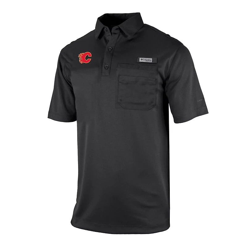 Columbia Calgary Flames Flycaster Omni-Wick Pocket Polo