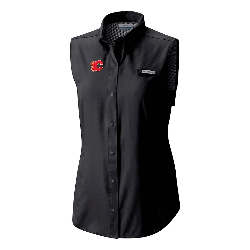 Columbia Calgary Flames Tamiami Omni-Shade Sleeveless Button-Up Shirt