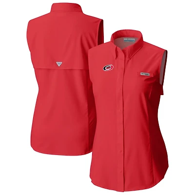 Columbia Carolina Hurricanes Tamiami Omni-Shade Sleeveless Button-Up Shirt