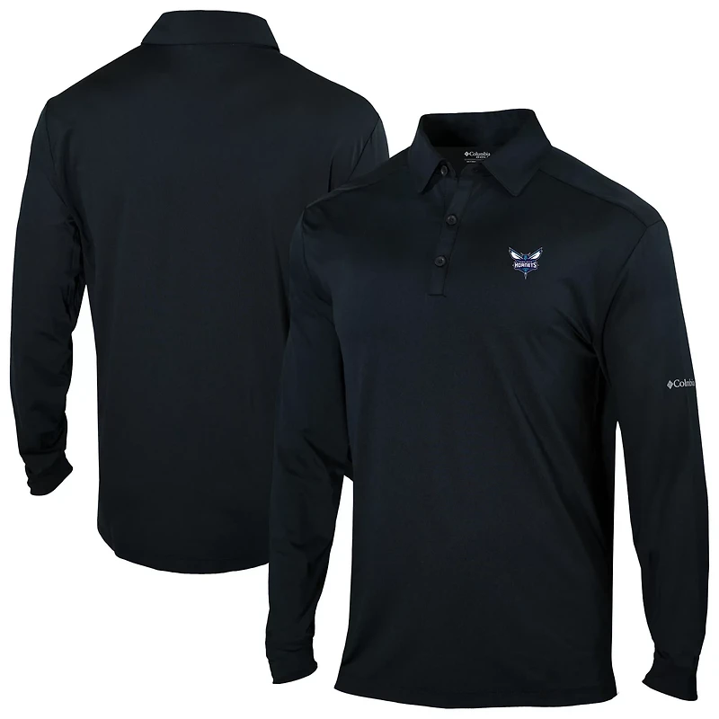 Columbia Charlotte Hornets Omni-Wick Pin High Long Sleeve Polo