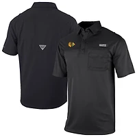 Columbia Chicago hawks Flycaster Omni-Wick Pocket Polo