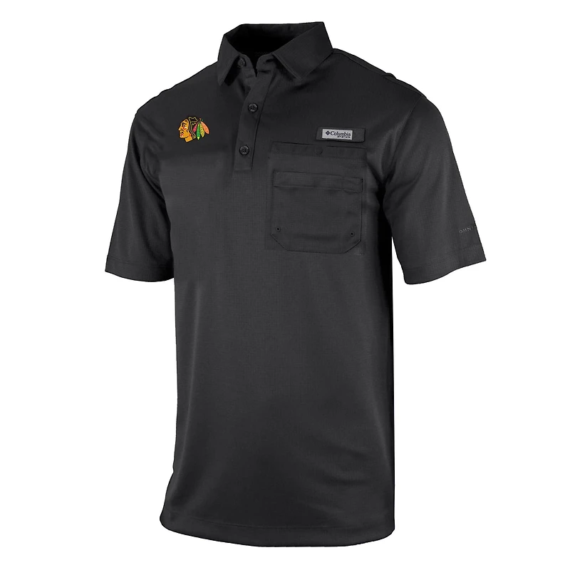 Columbia Chicago hawks Flycaster Omni-Wick Pocket Polo