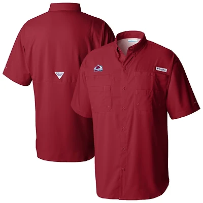 Columbia Colorado Avalanche Tamiami Short Sleeve Omni-Wick Button-Down Shirt