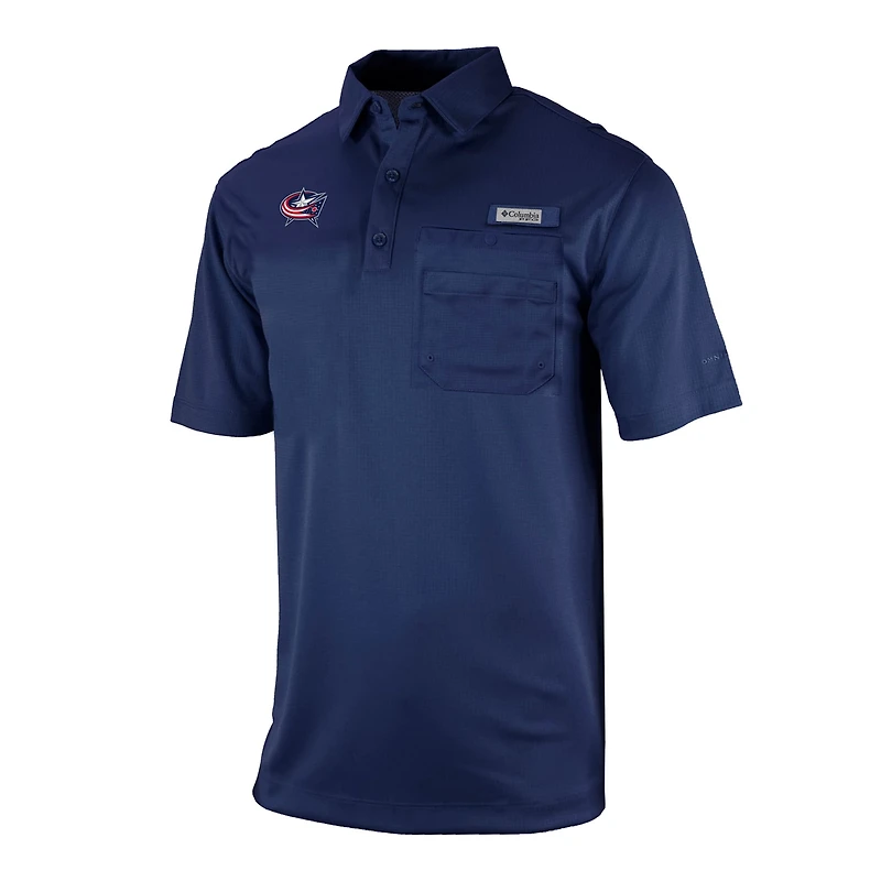 Columbia Columbus Blue Jackets Flycaster Omni-Wick Pocket Polo
