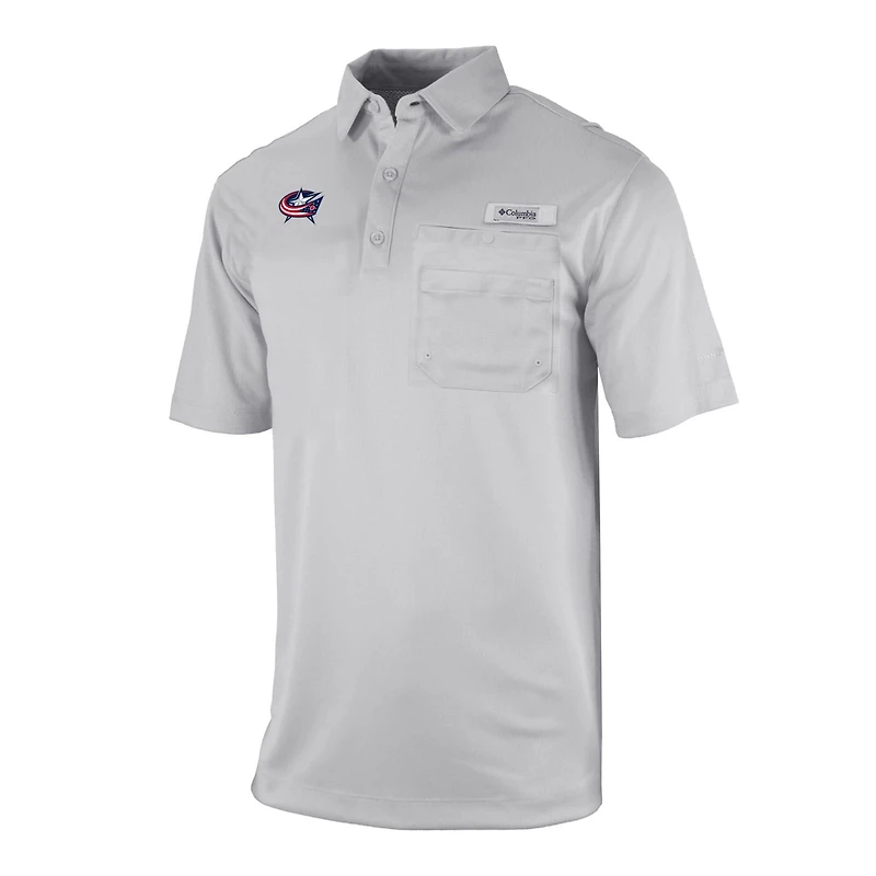 Columbia Columbus Blue Jackets Flycaster Omni-Wick Pocket Polo