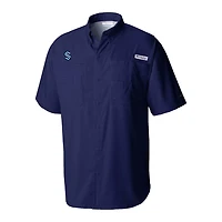 Columbia Deep Sea Seattle Kraken Tamiami Short Sleeve Omni-Wick Button-Down Shirt