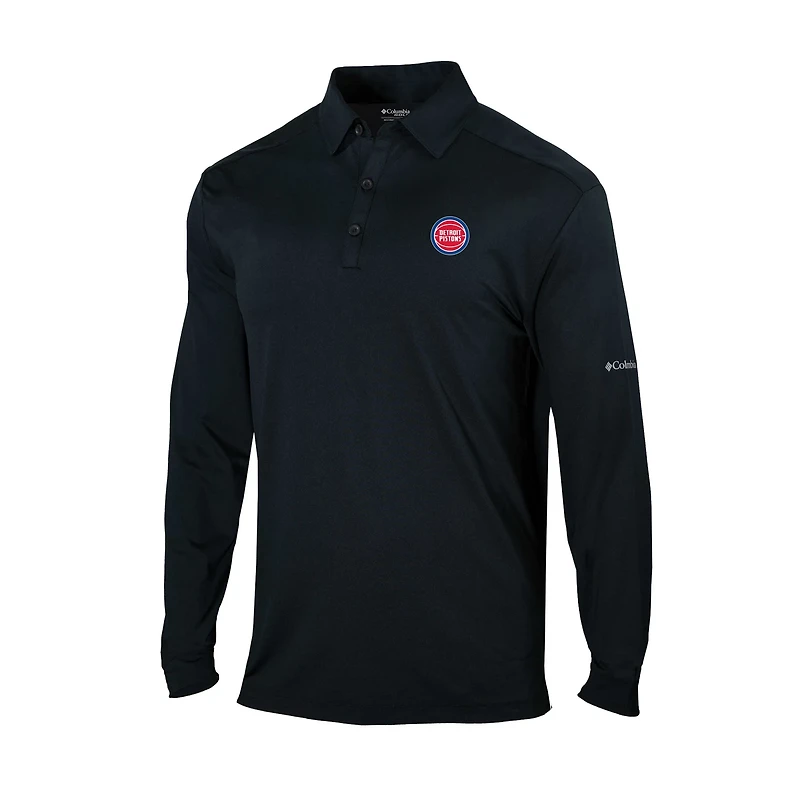 Columbia Detroit Pistons Omni-Wick Pin High Long Sleeve Polo