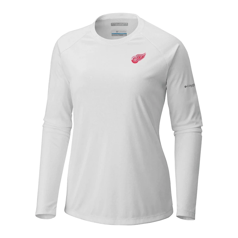 Columbia Detroit Wings Omni-Shade Tidal Tee II Raglan Long Sleeve T-Shirt