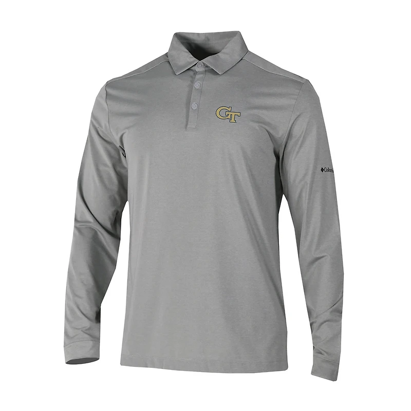 Columbia Georgia Tech Yellow Jackets Omni-Wick Pin High Long Sleeve Polo