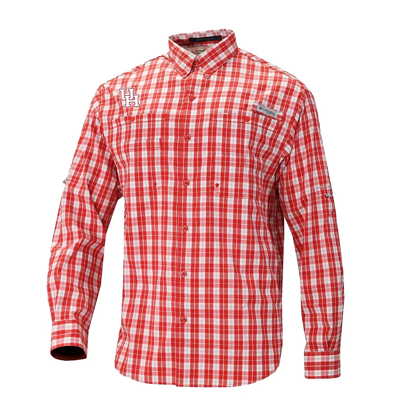 Columbia Houston Cougars Super Tamiami Omni-Shade Long Sleeve Button-Down Shirt