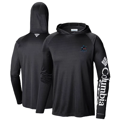 Columbia Miami Marlins Terminal Tackle Long Sleeve Hoodie T-Shirt