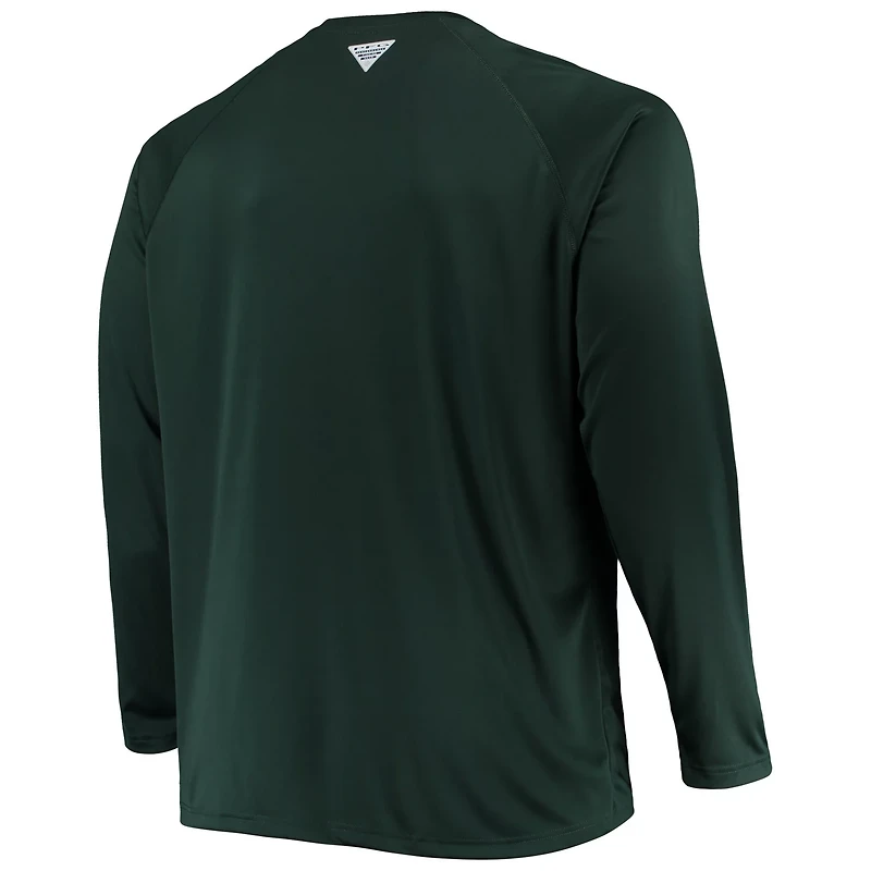 Columbia Michigan State Spartans Big  Tall Terminal Tackle Omni-Shade Long Sleeve Raglan T-Shirt