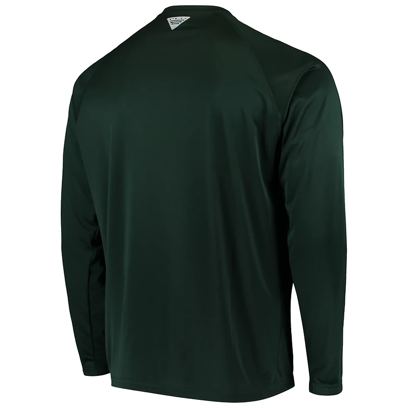 Columbia Michigan State Spartans Terminal Tackle Omni-Shade Raglan Long Sleeve T-Shirt
