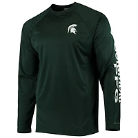 Columbia Michigan State Spartans Terminal Tackle Omni-Shade Raglan Long Sleeve T-Shirt