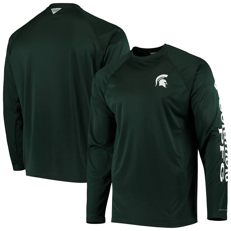 Columbia Michigan State Spartans Terminal Tackle Omni-Shade Raglan Long Sleeve T-Shirt