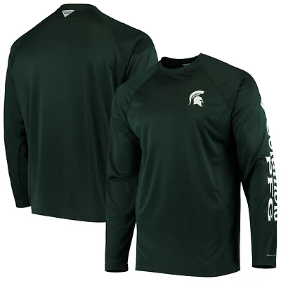 Columbia Michigan State Spartans Terminal Tackle Omni-Shade Raglan Long Sleeve T-Shirt