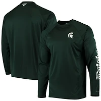 Columbia Michigan State Spartans Terminal Tackle Omni-Shade Raglan Long Sleeve T-Shirt