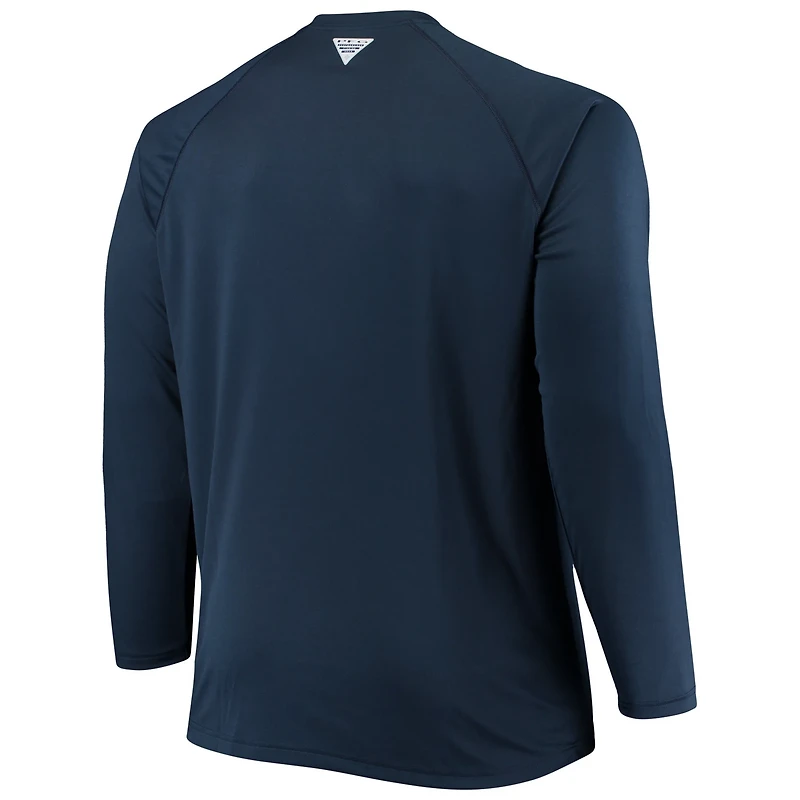 Columbia Michigan Wolverines Big Tall Terminal Tackle Long Sleeve Omni-Shade T-Shirt