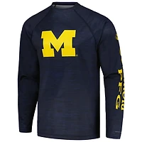 Columbia Michigan Wolverines PFG Terminal Tackle Omni-Shade Raglan Long Sleeve T-Shirt