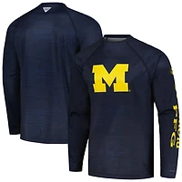 Columbia Michigan Wolverines PFG Terminal Tackle Omni-Shade Raglan Long Sleeve T-Shirt