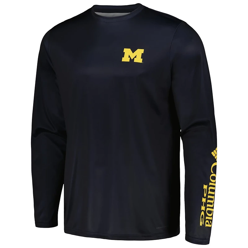 Columbia Michigan Wolverines Terminal Shot Omni-Shade Long Sleeve T-Shirt