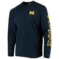 Columbia Michigan Wolverines Terminal Tackle Omni-Shade Raglan Long Sleeve T-Shirt
