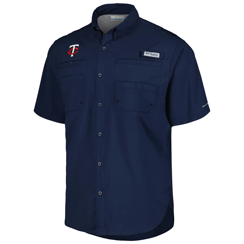 Columbia Minnesota Twins Tamiami Omni-Shade Button-Down Shirt