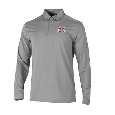 Columbia Mississippi State Bulldogs Omni-Wick Pin High Long Sleeve Polo