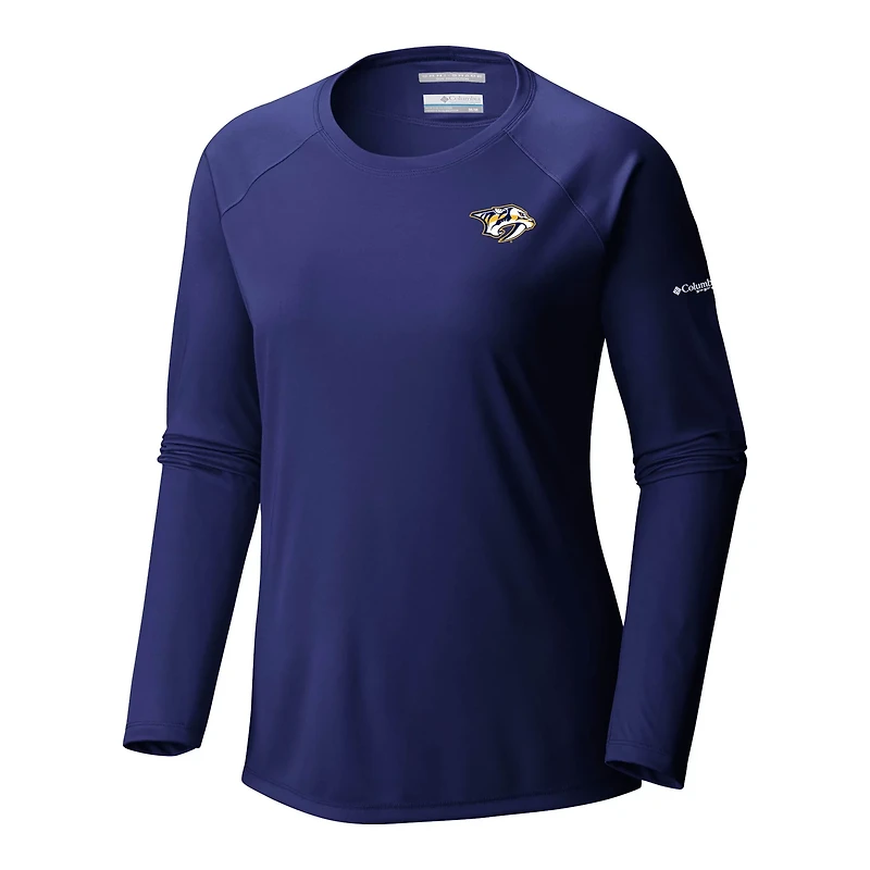 Columbia Nashville Predators Omni-Shade Tidal Tee II Raglan Long Sleeve T-Shirt