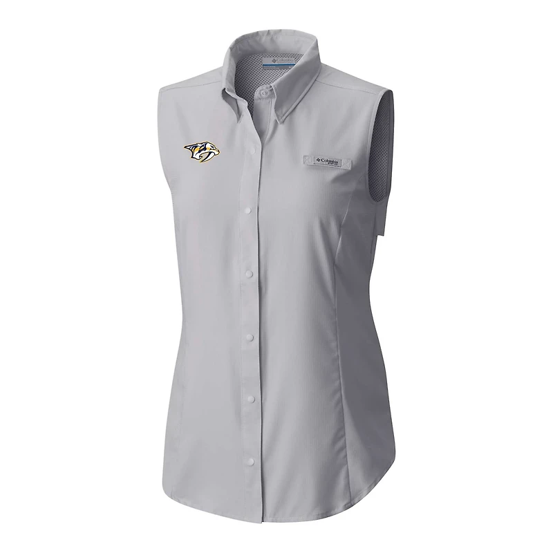 Columbia Nashville Predators Tamiami Omni-Shade Sleeveless Button-Up Shirt