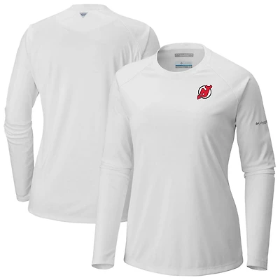 Columbia New Jersey Devils Omni-Shade Tidal Tee II Raglan Long Sleeve T-Shirt