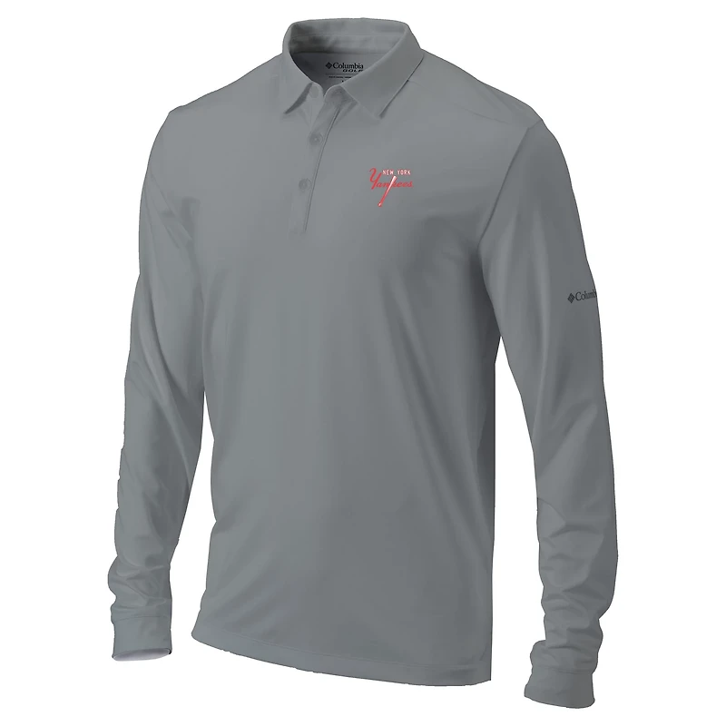 Columbia New York Yankees Omni-Wick Pin High Long Sleeve Polo