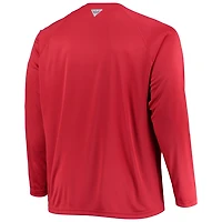 Columbia Ohio State Buckeyes Big  Tall Terminal Tackle Raglan Omni-Shade Long Sleeve T-Shirt