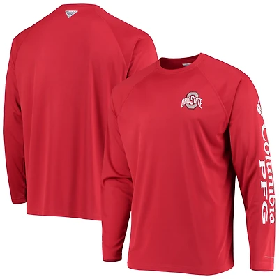 Columbia Ohio State Buckeyes Terminal Tackle Omni-Shade Raglan Long Sleeve T-Shirt