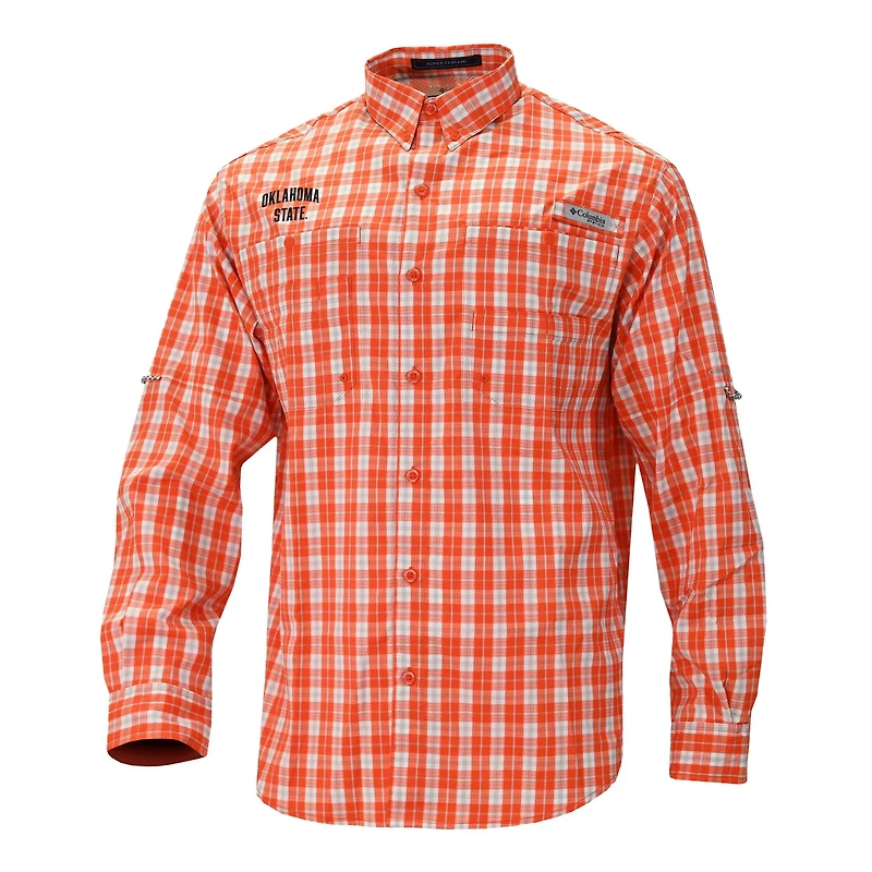 Columbia Oklahoma State Cowboys Super Tamiami Omni-Shade Long Sleeve Button-Down Shirt