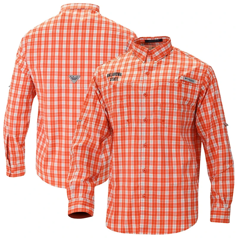 Columbia Oklahoma State Cowboys Super Tamiami Omni-Shade Long Sleeve Button-Down Shirt