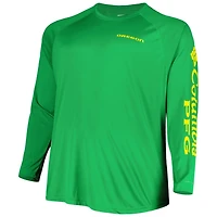 Columbia Oregon Ducks Big  Tall Terminal Tackle Raglan Omni-Wick Long Sleeve T-Shirt