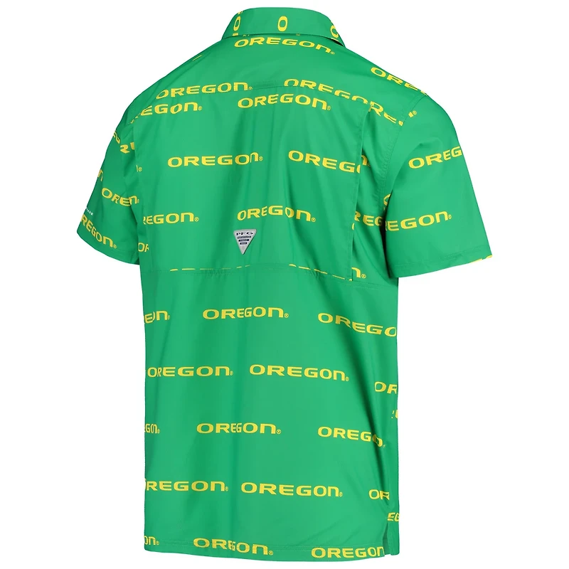 Columbia Oregon Ducks Super Slack Tide Omni-Shade Button-Up Shirt