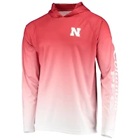 Columbia PFG Nebraska Huskers Terminal Tackle Omni-Shade UPF 50 Long Sleeve Hooded Top
