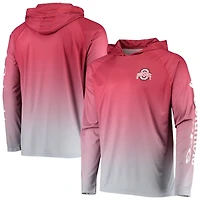 Columbia PFG Ohio State Buckeyes Terminal Tackle Omni-Shade UPF 50 Long Sleeve Hooded Top