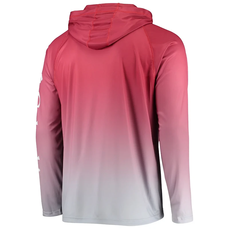 Columbia PFG Ohio State Buckeyes Terminal Tackle Omni-Shade UPF 50 Long Sleeve Hooded Top