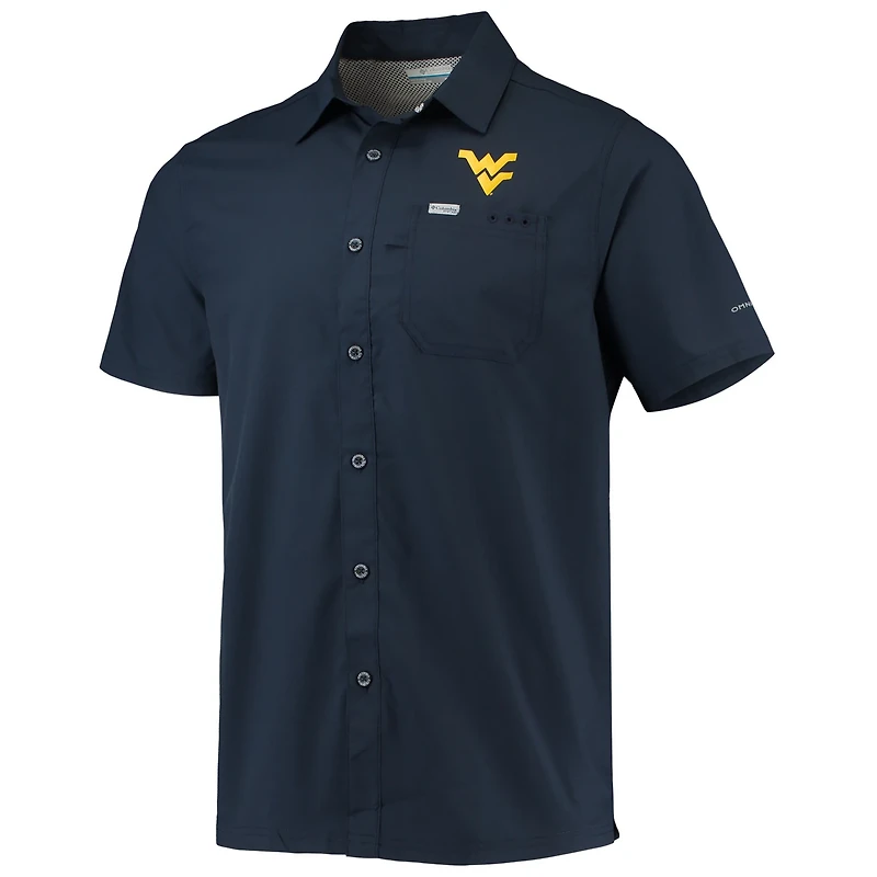 Columbia PFG West Virginia Mountaineers Slack Tide Camp Button-Up Shirt