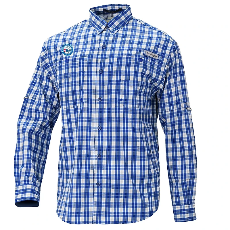 Columbia Philadelphia 76ers Super Tamiami Omni-Shade Long Sleeve Button-Down Shirt