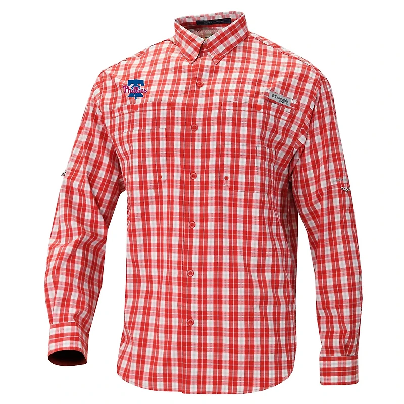 Columbia Philadelphia Phillies Super Slack Tide Omni-Wick Button-Up Shirt
