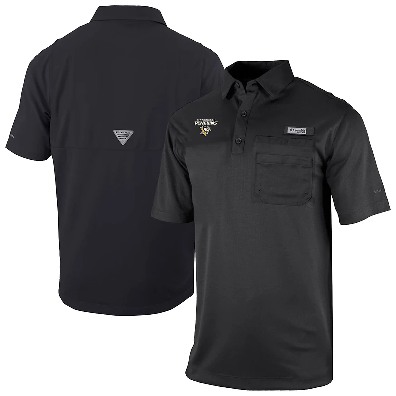 Columbia Pittsburgh Penguins Flycaster Omni-Wick Pocket Polo