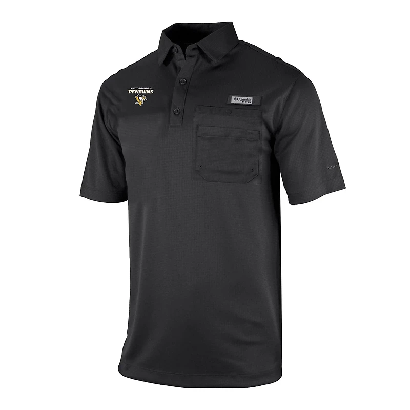 Columbia Pittsburgh Penguins Flycaster Omni-Wick Pocket Polo