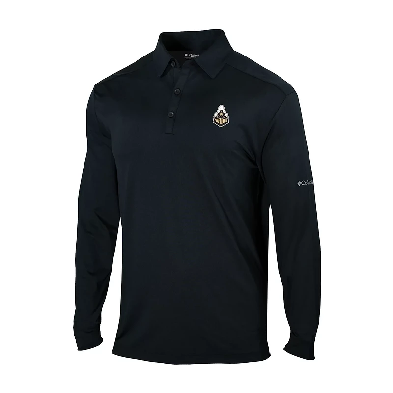 Columbia Purdue Boilermakers Omni-Wick Pin High Long Sleeve Polo