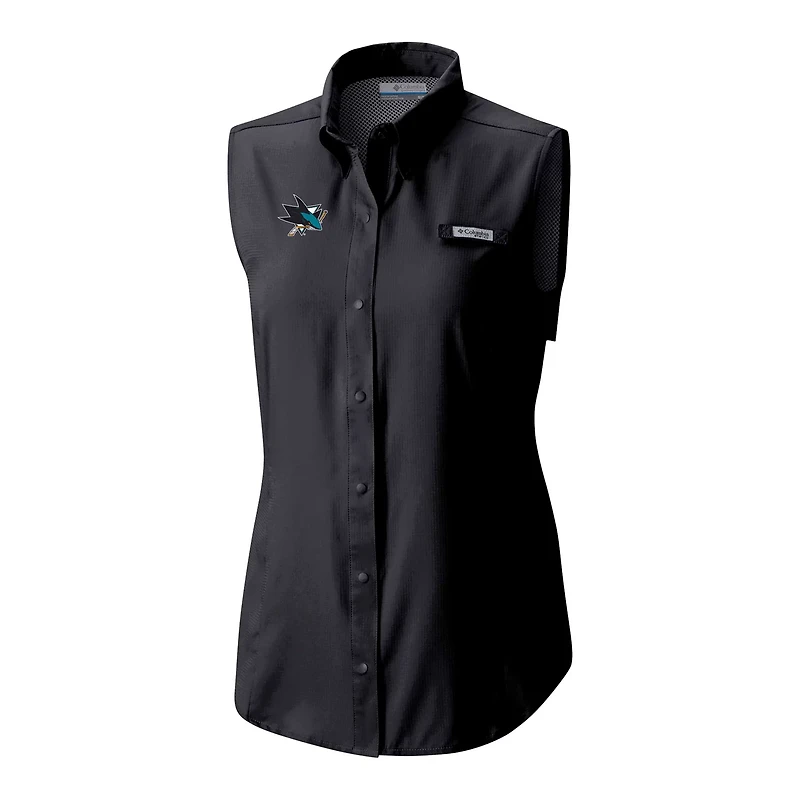 Columbia San Jose Sharks Tamiami Omni-Shade Sleeveless Button-Up Shirt
